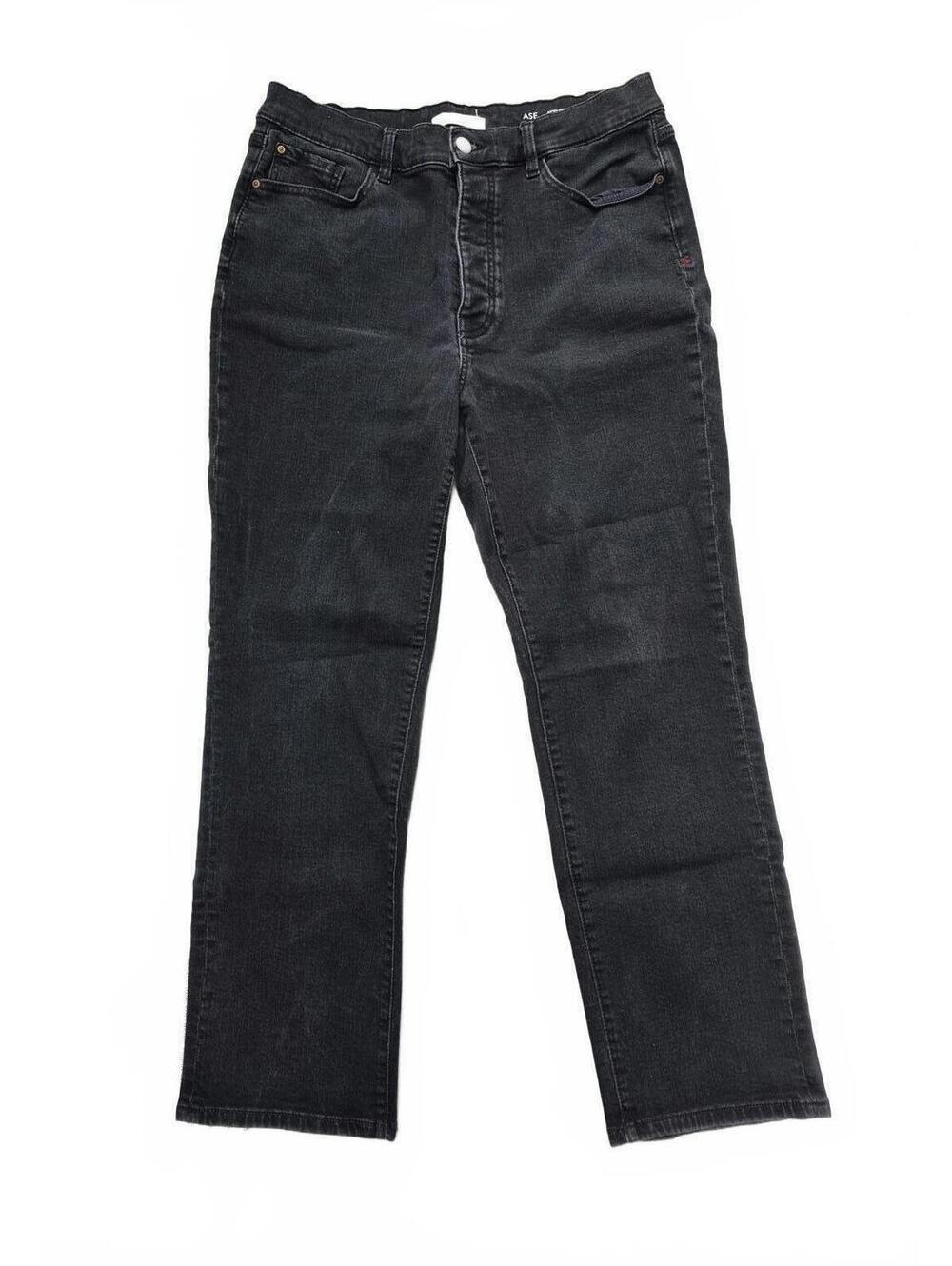 Warp+Weft Aspin Pitkin Straight Leg Jeans Charcoal Wash Womens Size 14 High Rise